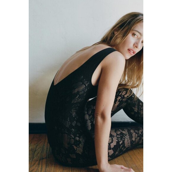 ZARA SEAMLESS LACE JUMPSUIT - Picture 1 of 5